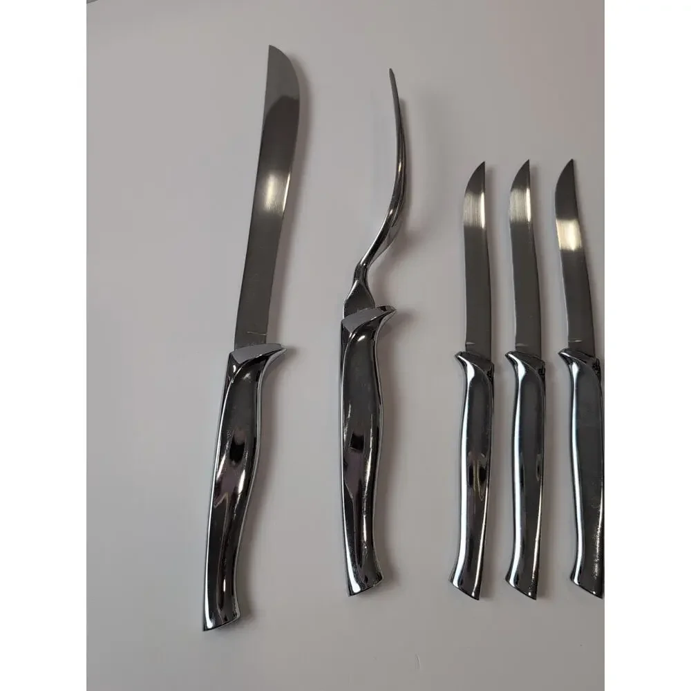 Carvel Hall Carving Set With‎ 6 Steak Knives Stainless Steel Made In USA